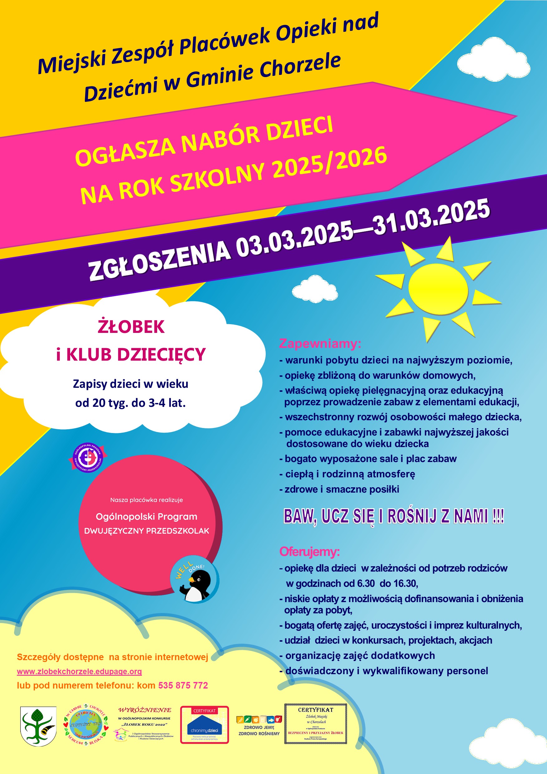 Plakat informujący o&nbsp;rekrutacji.