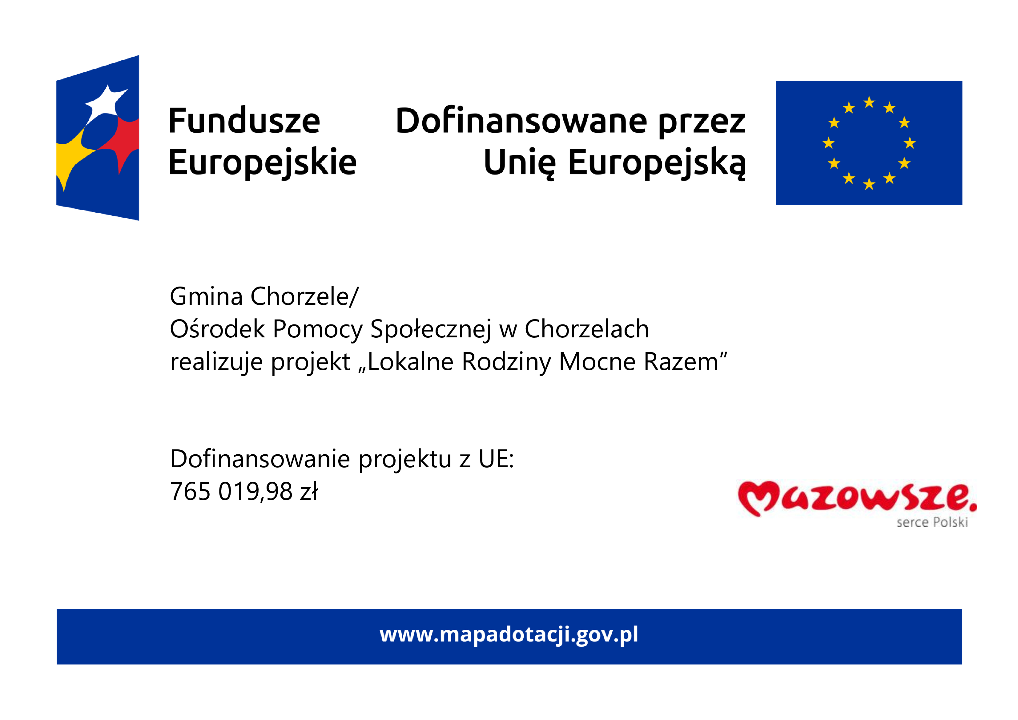 Plakat informujący o&nbsp;dofinansowaniu