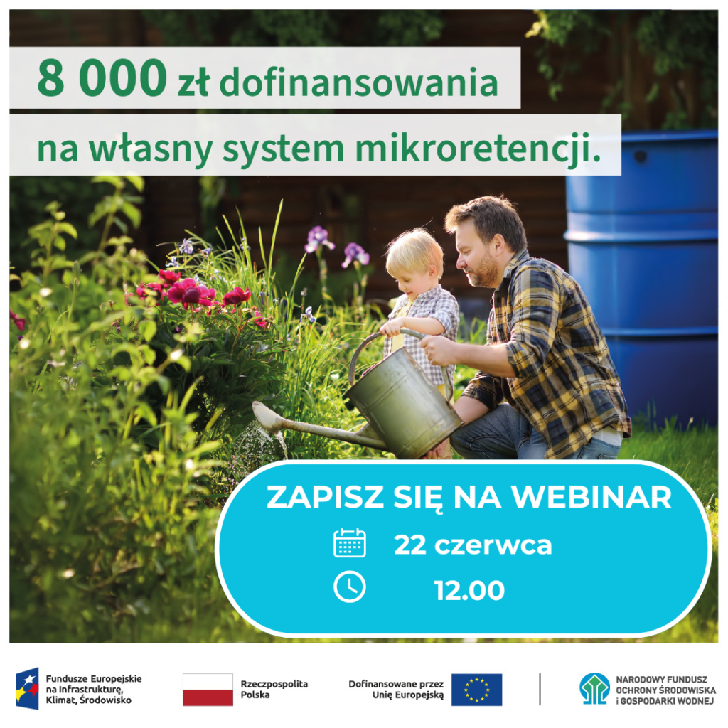 Plakat informujący o&nbsp;webinarze dotyczącym własnej mikroretencji