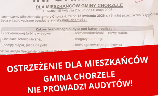 Zdjęcie do Uwaga Mieszkańcy! Gmina Chorzele nie prowadzi audyt&oacute;w!