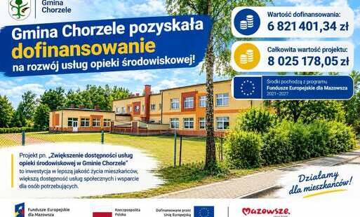 Zdjęcie do Kolejne duże dofinansowanie dla Gminy Chorzele! Ponad 6,8 mln zł dofinansowania na rozw&oacute;j usług opiekuńczych! 
