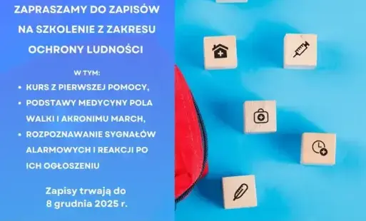 Zdjęcie do Zapraszamy na szkolenie z zakresu ochrony ludności, pierwszej pomocy i medycyny pola walki