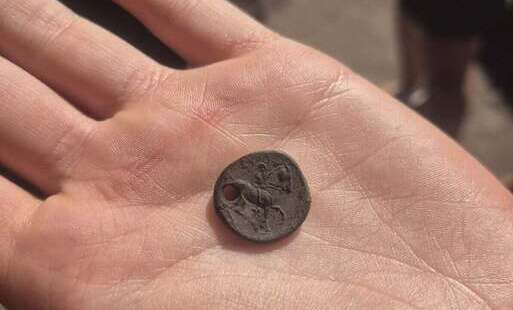 Zdjęcie do Antyczna moneta z Łysej G&oacute;ry. Wyjątkowe odkrycie archeolog&oacute;w pod Chorzelami
