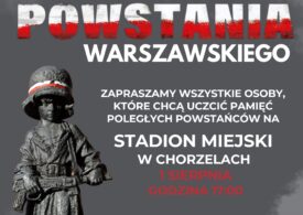 80. rocznica wybuchu Powstania Warszawskiego. Zapraszamy wszystkie osoby, które chcą uczcić pamięć poległych powstańców na Stadion Miejski w Chorzelach 1 sierpnia o godzinie 17:00