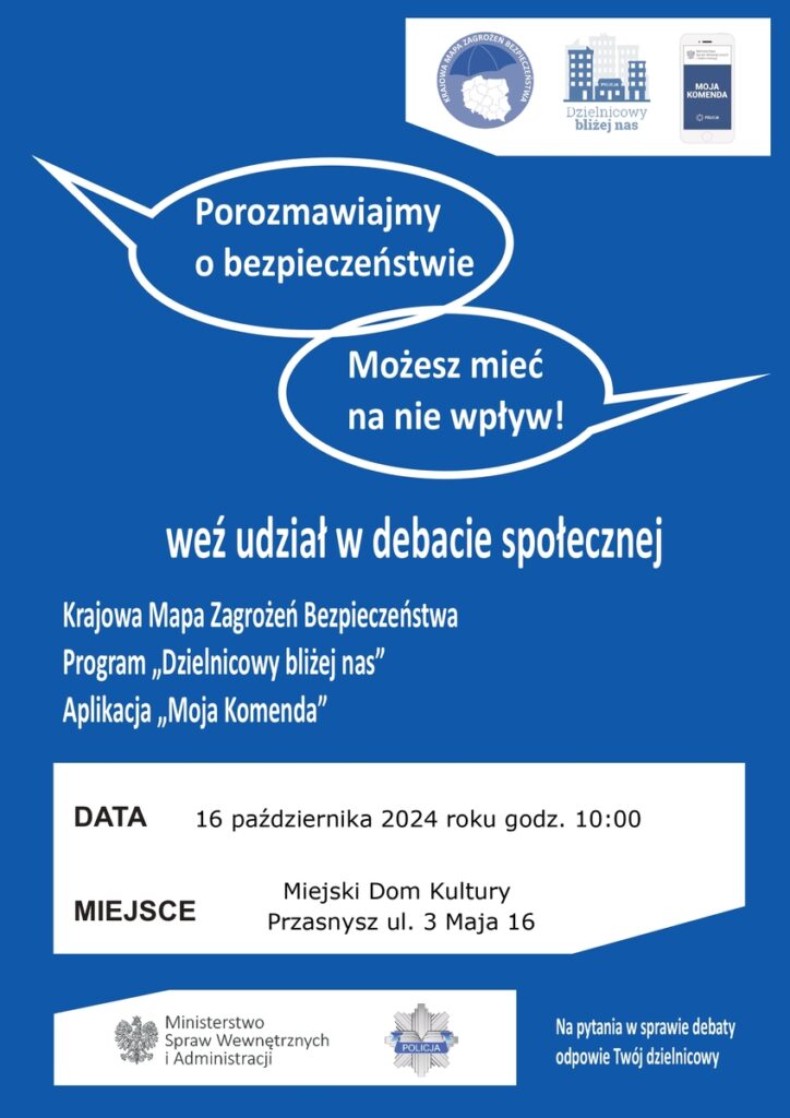 Plakat informujący o debacie