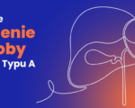 Grafika z napisem Wirusowe zapalenie wątroby.