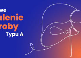 Grafika z napisem Wirusowe zapalenie wątroby.